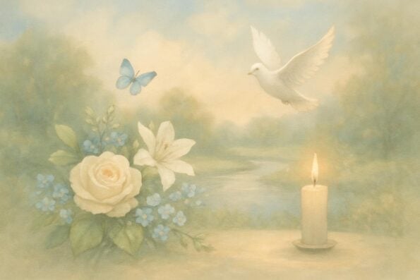 Obituary Writing for Large Blended or Step-Families: Compassionate Guidance for Complex Tributes - peaceful and comforting visual