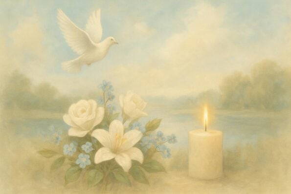 Personalized Photo Funeral Program Covers: Ideas and Examples for Honoring a Life - peaceful and comforting visual