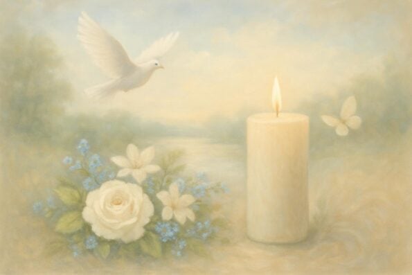 Personalizing Funeral Prayer Cards for a Non-Religious Service: Meaningful Memorial Keepsakes for Every Family - peaceful and comforting visual