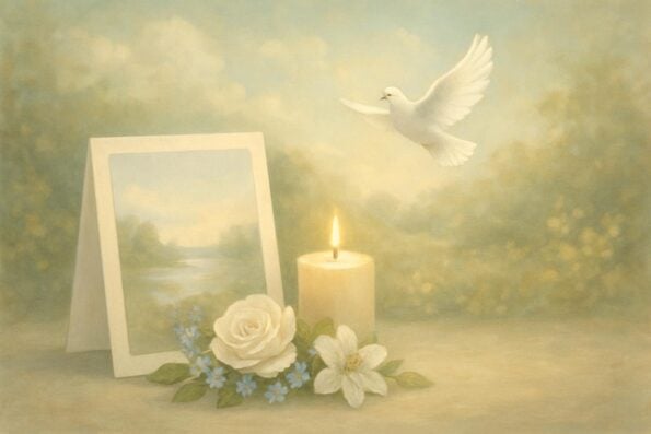 Popular Folded Memorial Card Sizes and Folding Options: A Detailed Guide for Families - peaceful and comforting visual