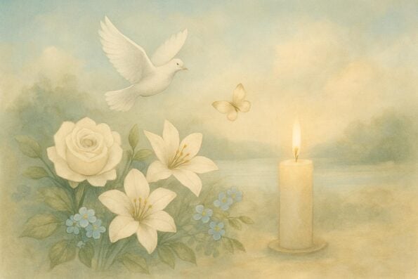 Scripture and Poetry Placement Ideas for Funeral Program Layouts - peaceful and comforting visual