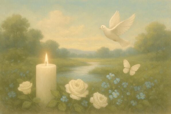 Short and Simple Funeral Poems to Include in Programs: Gentle Words for Lasting Memories - peaceful and comforting visual